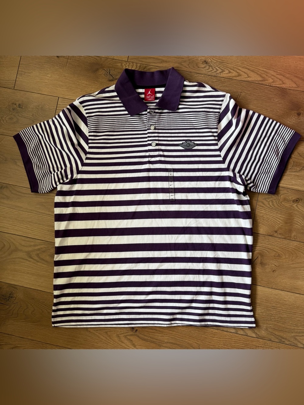 Jordan Men’s Retro Purple & White Striped Polo